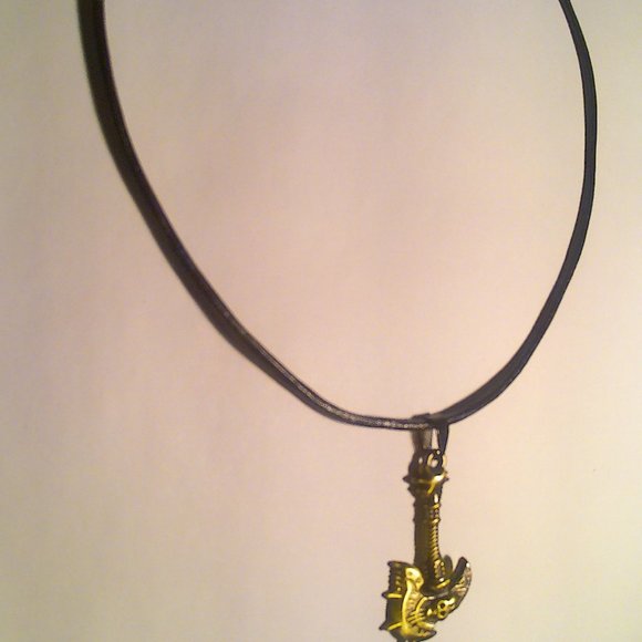 Gothic Biker Bronze Skull Axe Unisex 20" Leather Cord Choker/Necklace - Picture 9 of 10